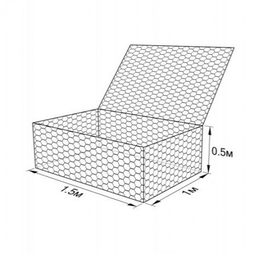Габион ГСИ-К-1,5х1,0х0,5-С60-2,4/3,4-ЦП