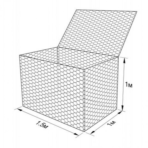 Габион ГСИ-К-1,5х1,0х1,0-С80-3,0/4,0-ЦАММП