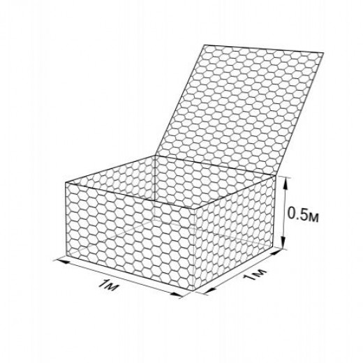 Габион ГСИ-К-1,0х1,0х0,5-С80-3,0-ЦАММ