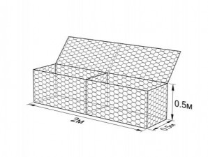 Габион ГСИ-К-2,0х0,5х0,5-С100-2,7-Ц