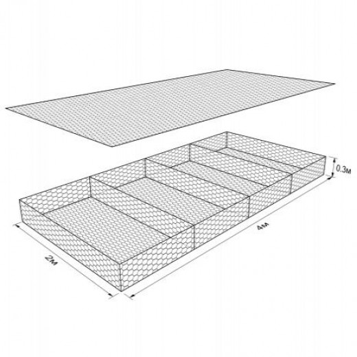 Габион ГСИ-М-4,0х2,0х0,3-С80-2,7/3,7-ЦП