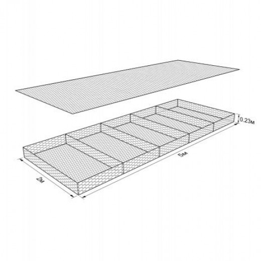 Габион ГСИ-М-5,0х2,0х0,23-С80-2,7/3,7-ЦП